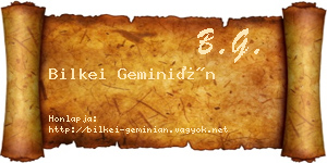 Bilkei Geminián névjegykártya